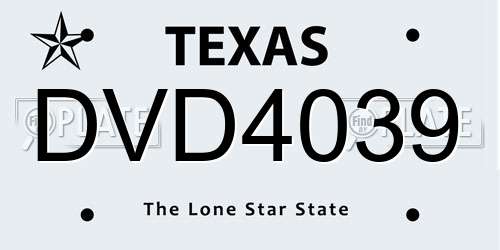 DVD4039 Texas License Plate