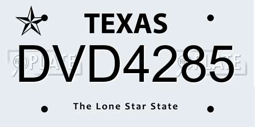 DVD4285 Texas License Plate