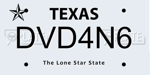 DVD4N6 Texas License Plate