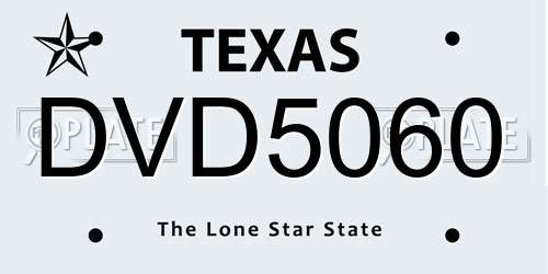 DVD5060 Texas License Plate