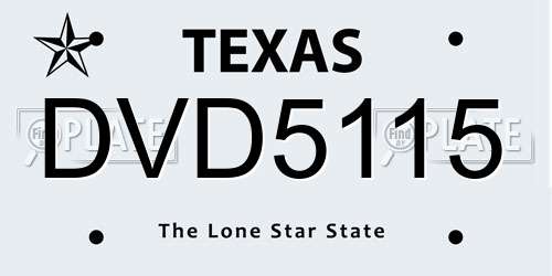 DVD5115 Texas License Plate