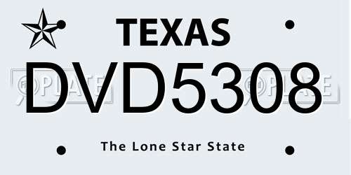 DVD5308 Texas License Plate