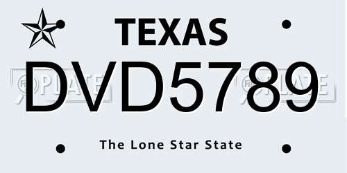 DVD5789 Texas License Plate