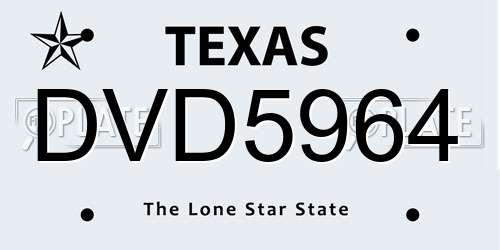 DVD5964 Texas License Plate