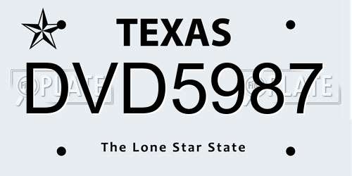 DVD5987 Texas License Plate