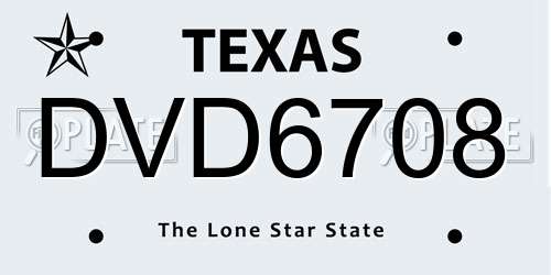 DVD6708 Texas License Plate
