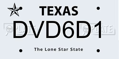 DVD6D1 Texas License Plate