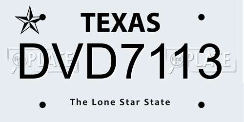DVD7113 Texas License Plate