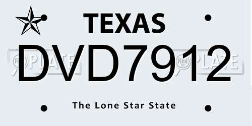 DVD7912 Texas License Plate
