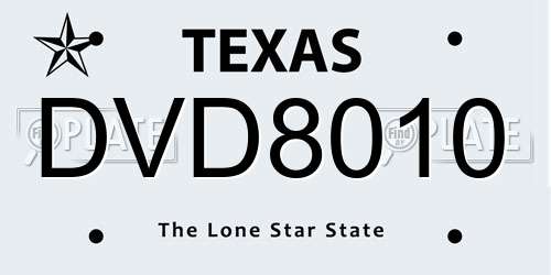 DVD8010 Texas License Plate