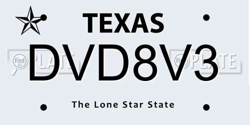 DVD8V3 Texas License Plate