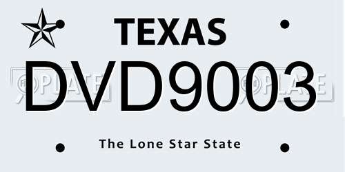 DVD9003 Texas License Plate