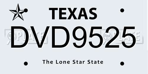 DVD9525 Texas License Plate