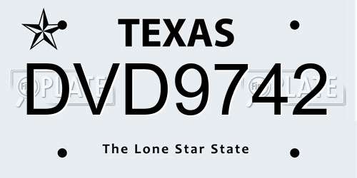 DVD9742 Texas License Plate