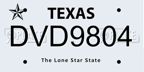 DVD9804 Texas License Plate