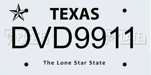 DVD9911 Texas License Plate