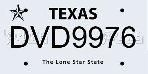 DVD9976 Texas License Plate