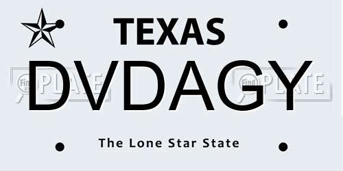 DVDAGY Texas License Plate