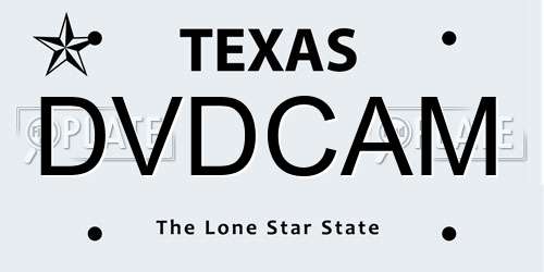 DVDCAM Texas License Plate