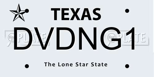 DVDNG1 Texas License Plate