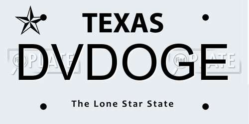 DVDOGE Texas License Plate