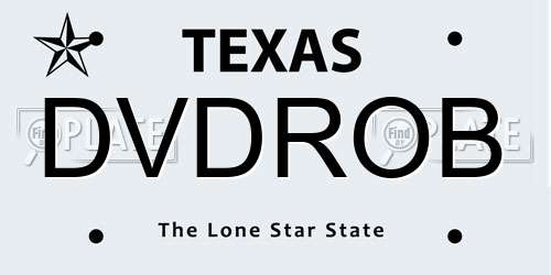 DVDROB Texas License Plate