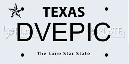 DVEPIC Texas License Plate