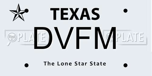 DVFM Texas License Plate