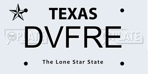 DVFRE Texas License Plate