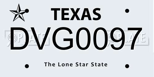 DVG0097 Texas License Plate