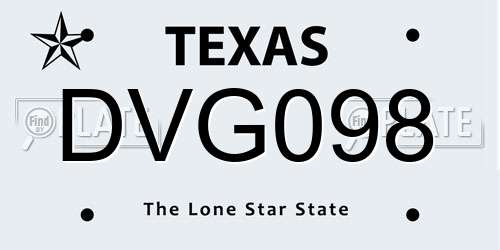 DVG098 Texas License Plate