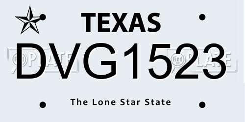 DVG1523 Texas License Plate