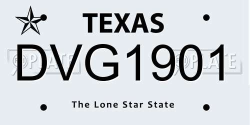 DVG1901 Texas License Plate