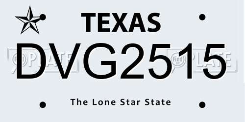 DVG2515 Texas License Plate