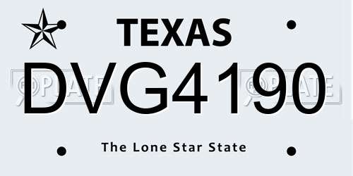DVG4190 Texas License Plate