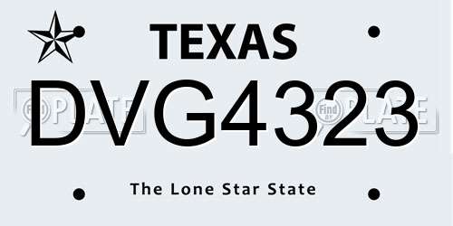 DVG4323 Texas License Plate