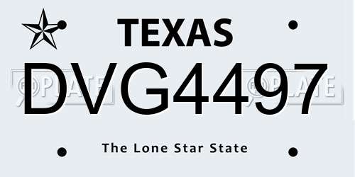 DVG4497 Texas License Plate