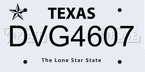 DVG4607 Texas License Plate