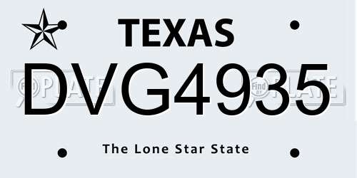 DVG4935 Texas License Plate