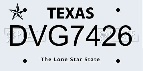 DVG7426 Texas License Plate