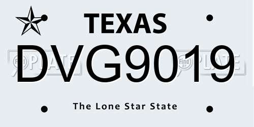 DVG9019 Texas License Plate