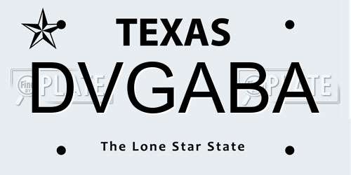 DVGABA Texas License Plate