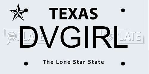 DVGIRL Texas License Plate