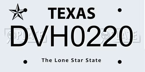 DVH0220 Texas License Plate
