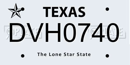 DVH0740 Texas License Plate