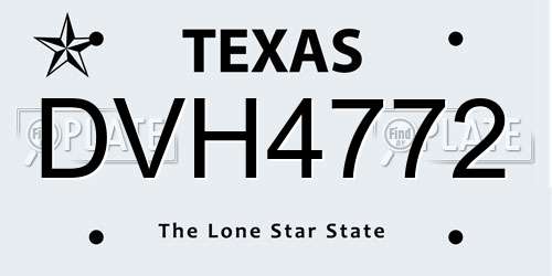 DVH4772 Texas License Plate