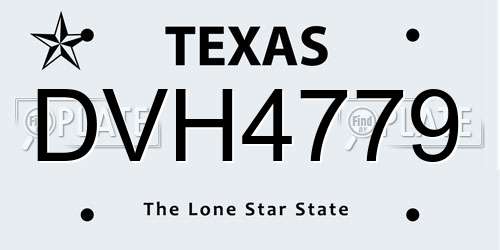 DVH4779 Texas License Plate