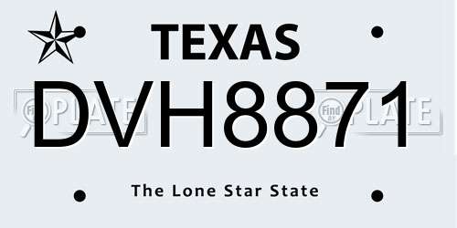 DVH8871 Texas License Plate