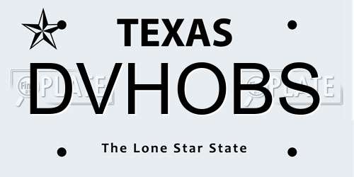 DVHOBS Texas License Plate