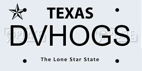 DVHOGS Texas License Plate